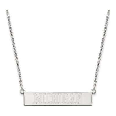 University of Michigan Sterling Silver Bar Necklace
