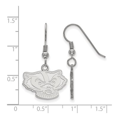 University of Wisconsin Sterling Silver Badger Earrings – view 2