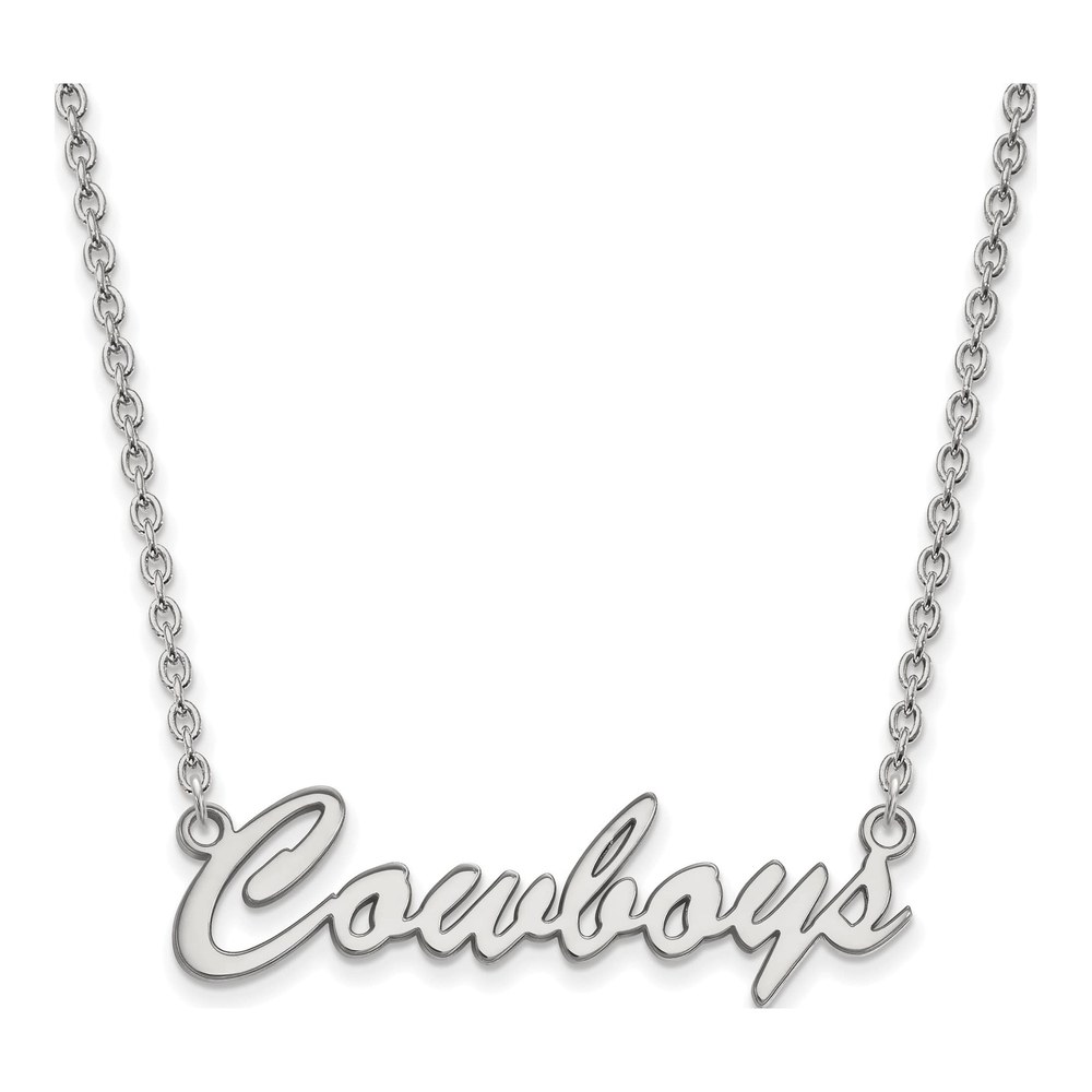 Oklahoma State University Sterling Silver Medium Cowboys Script Necklace