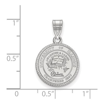 University of Illinois Sterling Silver Medium Crest Pendant – view 2