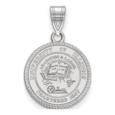 University of Illinois Sterling Silver Medium Crest Pendant