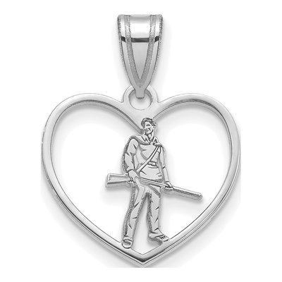 West Virginia University Sterling Silver Medium Mountaineers Heart Pendant