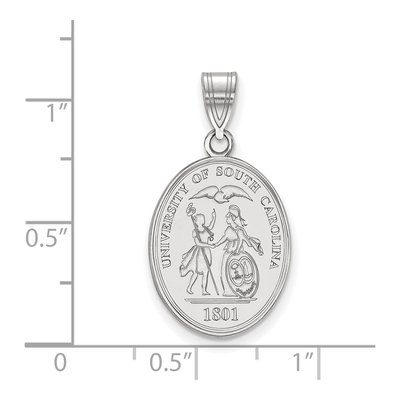 University of South Carolina Sterling Silver Large Gamecocks Crest Pendant – view 2