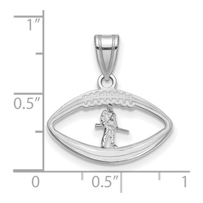 West Virginia University Sterling Silver Medium WVU Mountaineers Football Pendant – view 3