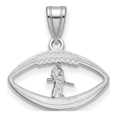 West Virginia University Sterling Silver Medium WVU Mountaineers Football Pendant