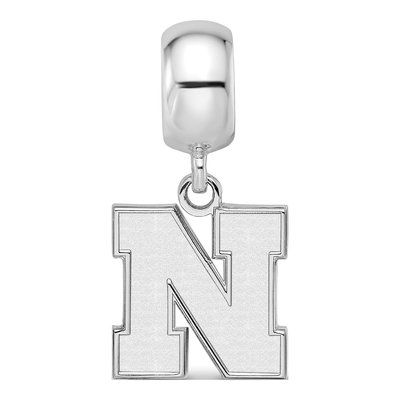 University of Nebraska Sterling Silver Small Letter N Dangle Bead – view 4