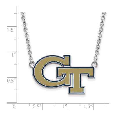 Georgia Institute of Technology Sterling Silver Large Tech G-T Pendant Necklace – view 2