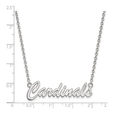 University of Louisville Sterling Silver Medium Cardinals Script Necklace – view 2