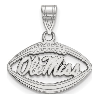 University of Mississippi Sterling Silver Medium Ole Miss Football Pendant