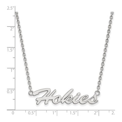 Virginia Tech Sterling Silver Medium Hokies Script Necklace – view 2