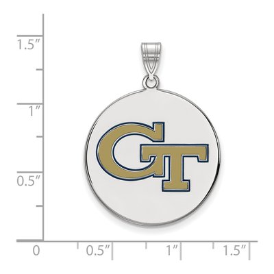 Georgia Institute of Technology Sterling Silver Tech Extra Large Enamel Disc Pendant – view 2