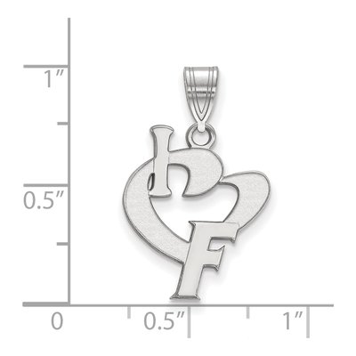 University of Florida Sterling Silver Large I Heart Pendant – view 2