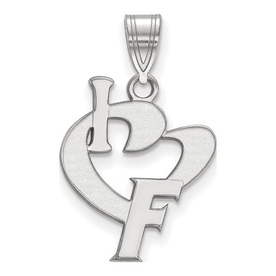 University of Florida Sterling Silver Large I Heart Pendant
