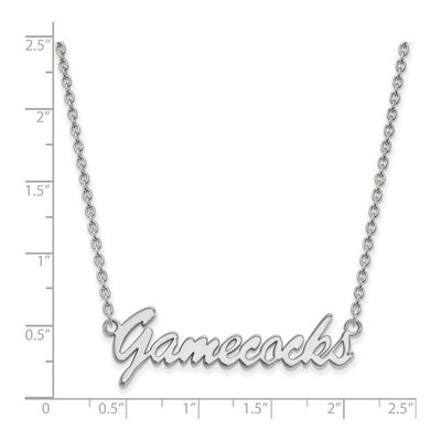 University of South Carolina Sterling Silver Medium Gamecocks Script Necklace – view 2