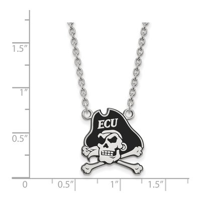 East Carolina University Sterling Silver Large Pirates Pendant Necklace – view 2