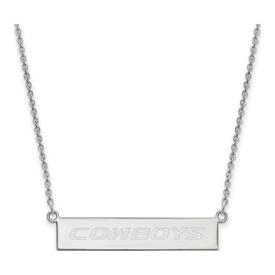 Oklahoma State University Sterling Silver Small Cowboys Bar Necklace