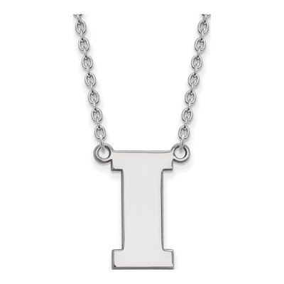 University of Iowa Sterling Silver Large Letter I Necklace