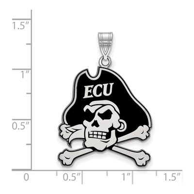 East Carolina University Sterling Silver Extra Large Pirates Pendant – view 2