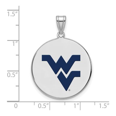 West Virginia University Sterling Silver Large Enamel Disc Pendant – view 2
