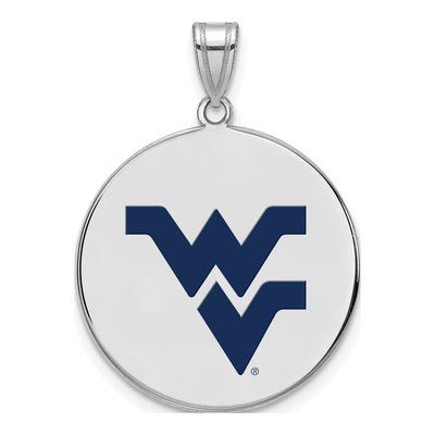 West Virginia University Sterling Silver Large Enamel Disc Pendant