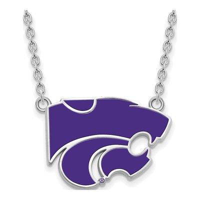 Kansas State University Sterling Silver Large Wildcats Necklace