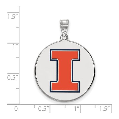 University of Illinois Sterling Silver Extra Large Letter I Pendant – view 2