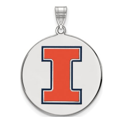 University of Illinois Sterling Silver Extra Large Letter I Pendant