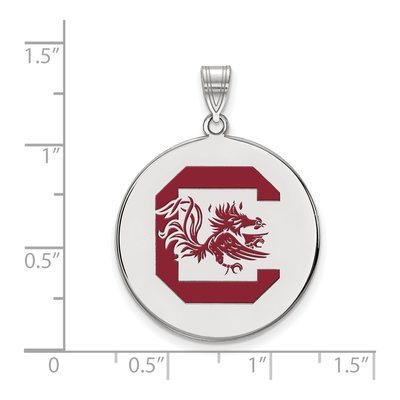 University of South Carolina Sterling Silver Extra Large Enameled Disc Pendant – view 2