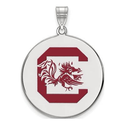 University of South Carolina Sterling Silver Extra Large Enameled Disc Pendant