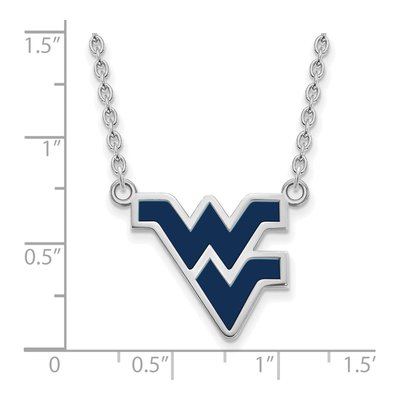 West Virginia University Sterling Silver Large WVU Enameled Pendant Necklace – view 3