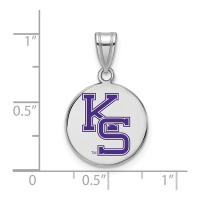 Kansas State University Sterling Silver Medium Wildcats K-S Disc Pendant – view 2