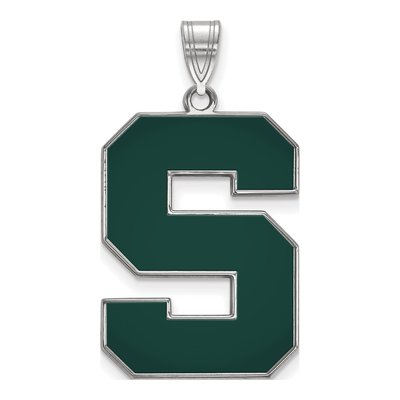 Michigan State University Sterling Silver Extra Large Letter S Pendant