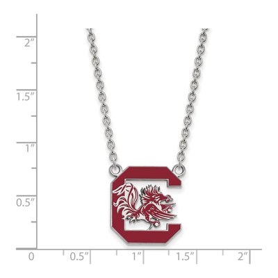 University of South Carolina Sterling Silver Large USC Gamecocks Pendant Necklace – view 2