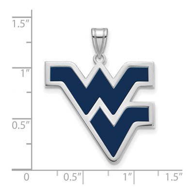 West Virginia University Sterling Silver WVU Extra Large Enameled Pendant – view 2
