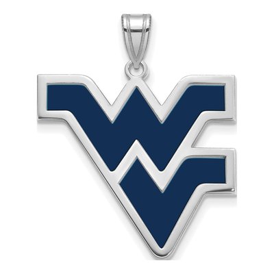 West Virginia University Sterling Silver WVU Extra Large Enameled Pendant