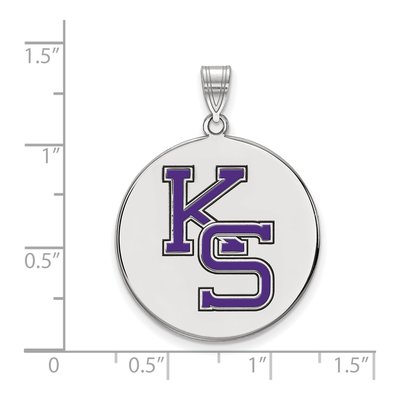 Kansas State University Sterling Silver Extra Large K-S Enamel Disc Pendant – view 2