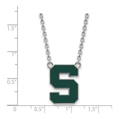 Michigan State University Sterling Silver Large Spartans Letter S Pendant Necklace – view 2