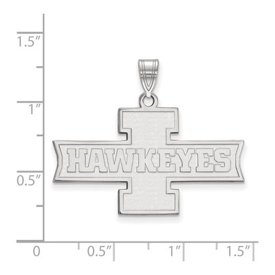University of Iowa Sterling Silver Medium Hawkeyes Pendant – view 2