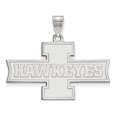 University of Iowa Sterling Silver Medium Hawkeyes Pendant