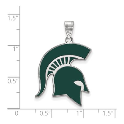 Michigan State University Sterling Silver Extra Large Spartan Pendant – view 2
