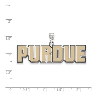Purdue University Sterling Silver Large Enameled Pendant – view 2