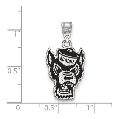 North Carolina State University Sterling Silver Large NC Wolf Pendant – view 2