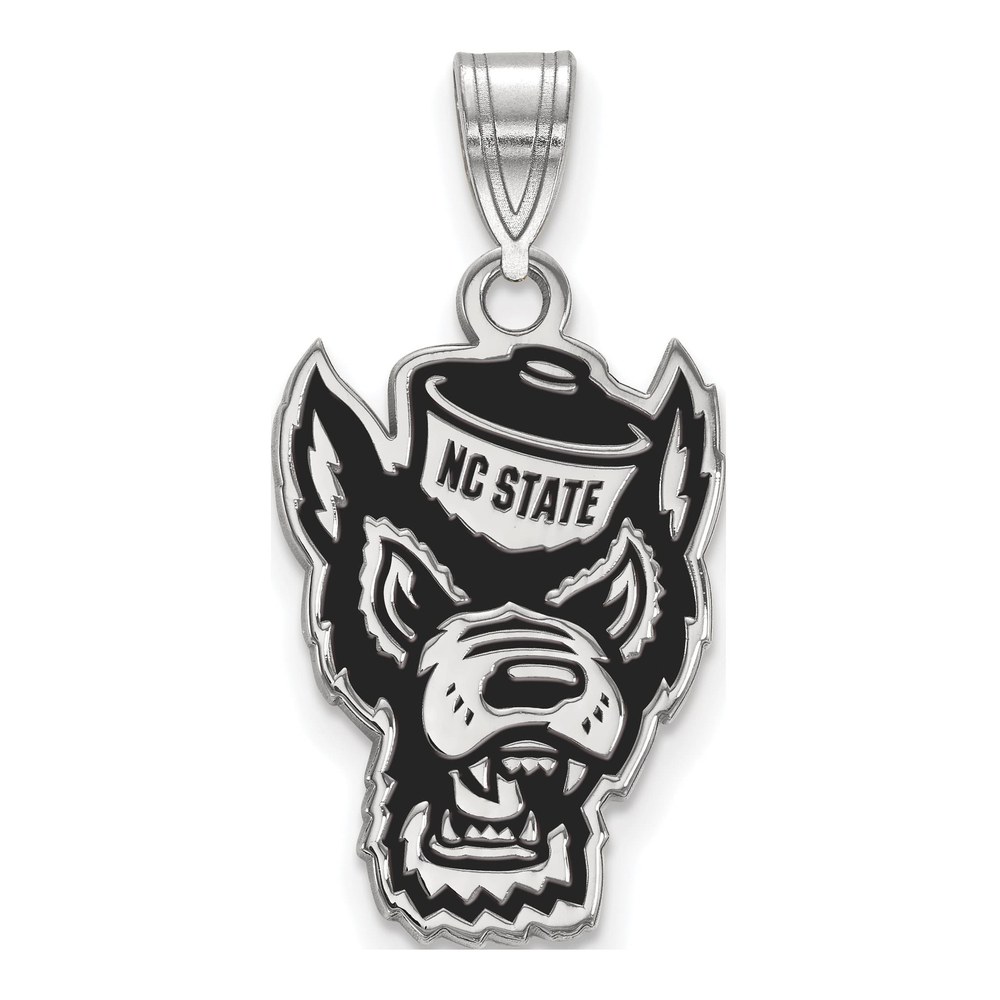 North Carolina State University Sterling Silver Large NC Wolf Pendant