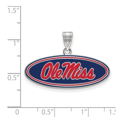 University of Mississippi Sterling Silver Medium Ole Miss Enameled Pendant – view 2