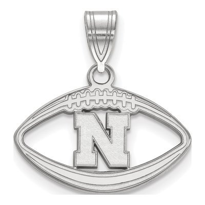 University of Nebraska Sterling Silver Medium Football Letter N Pendant