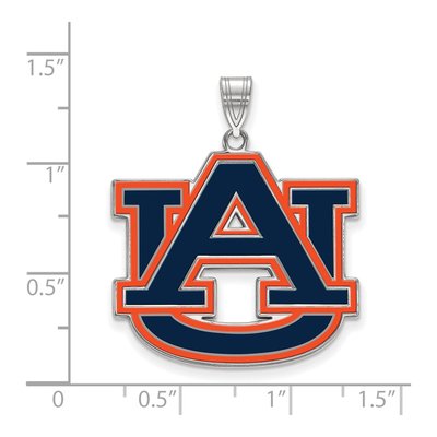 Auburn University Sterling Silver Extra Large A-U Enameled Pendant – view 2
