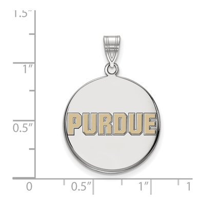 Purdue University Sterling Silver Large Boilermakers Enamel Disc Pendant – view 2