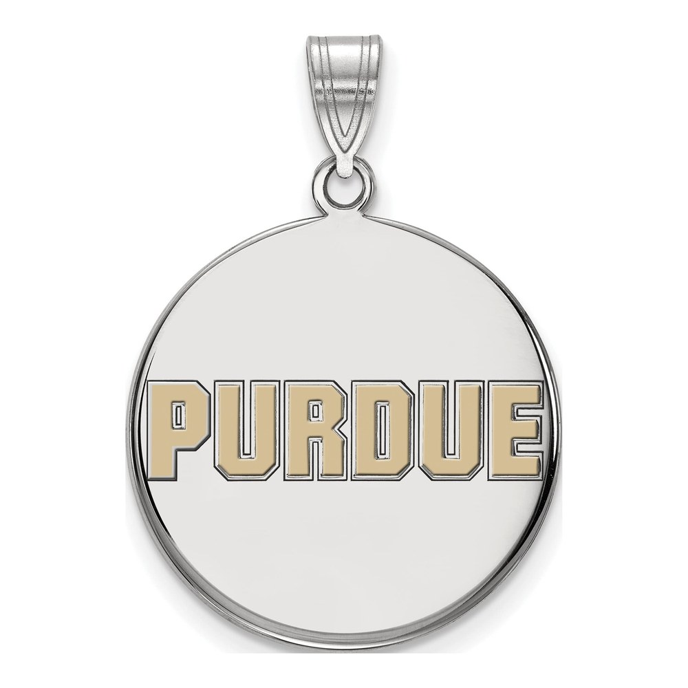 Purdue University Sterling Silver Large Boilermakers Enamel Disc Pendant