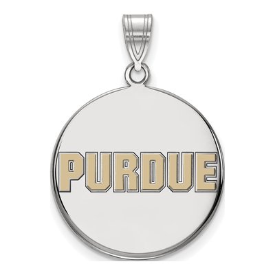 Purdue University Sterling Silver Large Boilermakers Enamel Disc Pendant