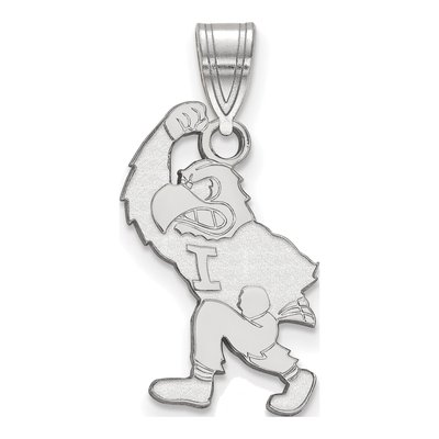 University of Iowa Sterling Silver Large Hawk Mascot Pendant